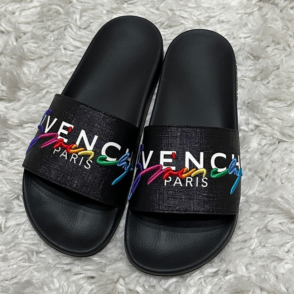 Givenchy Embroidered Pool Slides - Euc - image 1